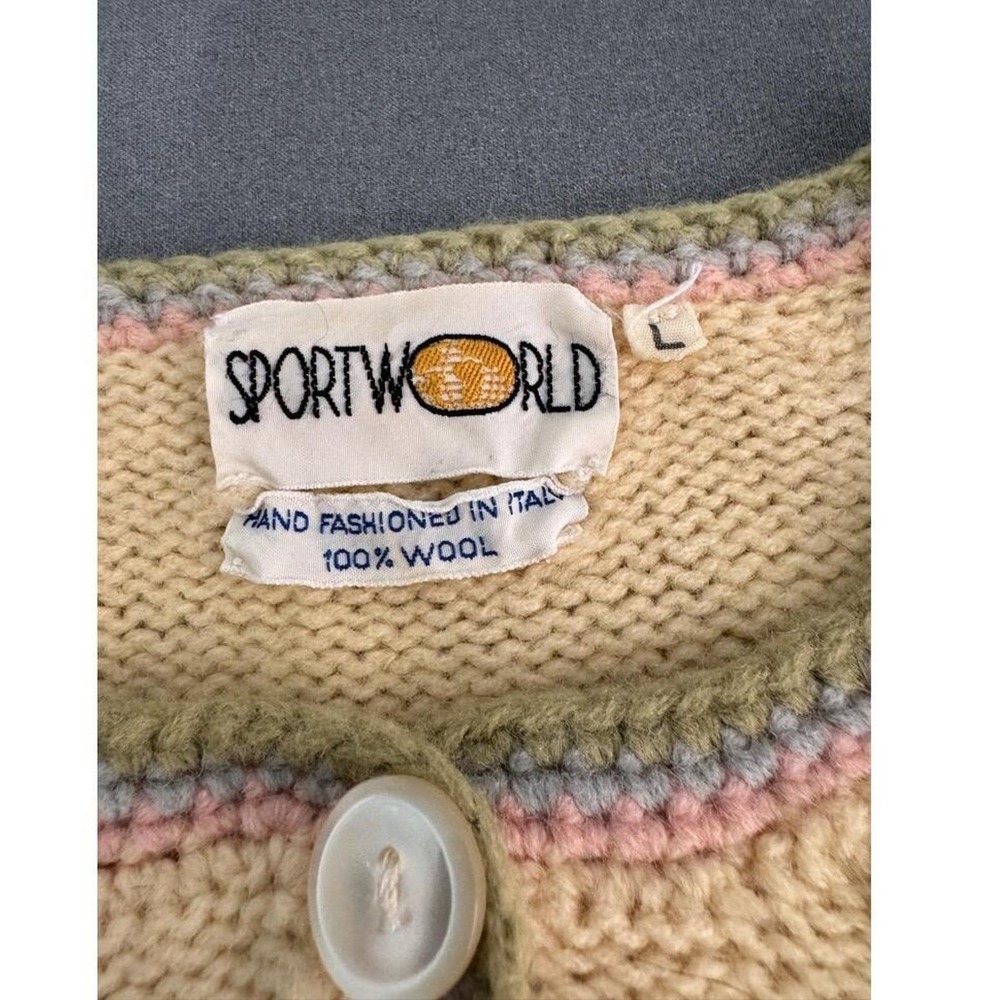 Cardigan Womans Large Vintage Wool Button Front Embroidered Y2K Grannycore - Picture 5 of 7
